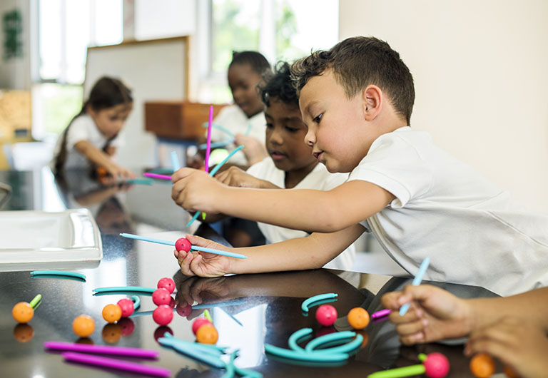 group of children doing activities