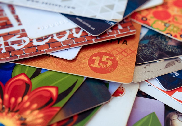 A pile of random gift cards